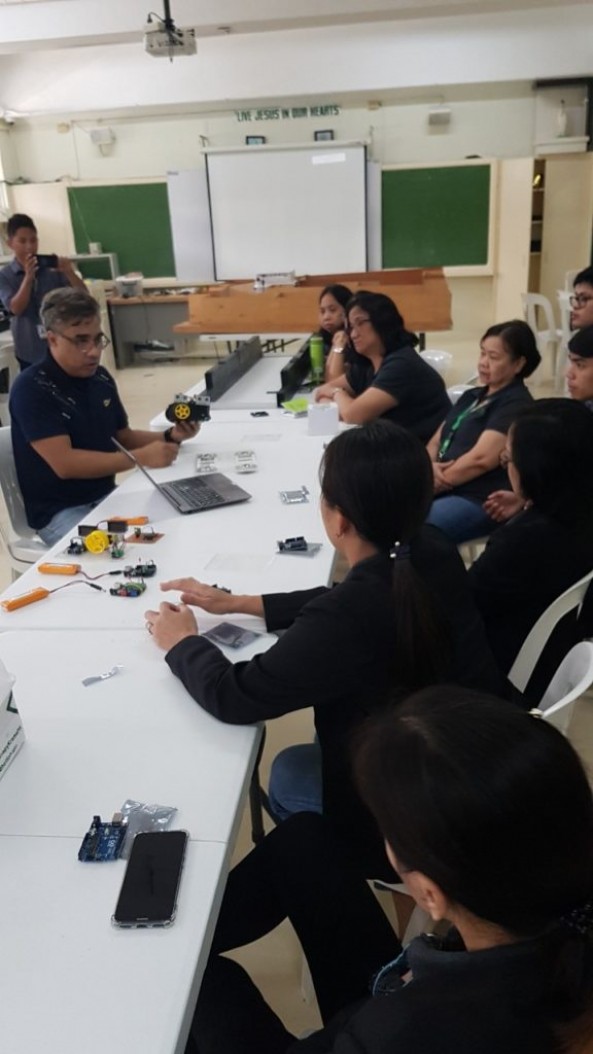 Kapihan sa Silid Aklatan:Applying Makerspace Technology in the Library conducted by Mr. Dennis Patiño with the Librarian and Staff last August 14, 2019