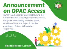Announcement on OPAC Access #DLSZLRC