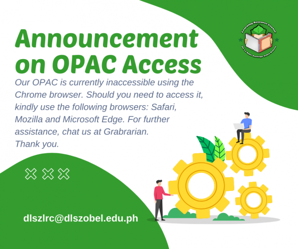 Announcement on OPAC Access #DLSZLRC